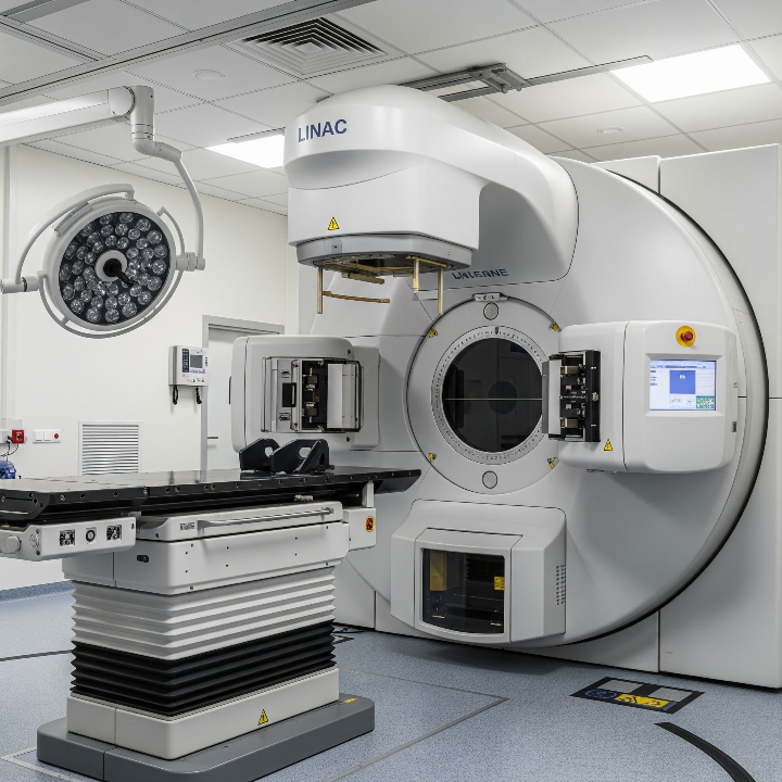 Acceleratore lineare (LINAC) per radioterapia, un dispositivo essenziale nei trattamenti oncologici che possono avere impatto sulla disfagia